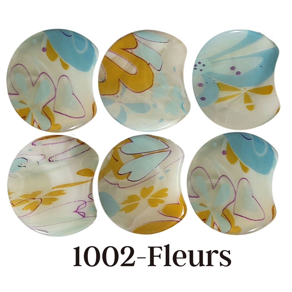 MOON 1002- Palet lune incurvé DESIGN - Motif Fleurs