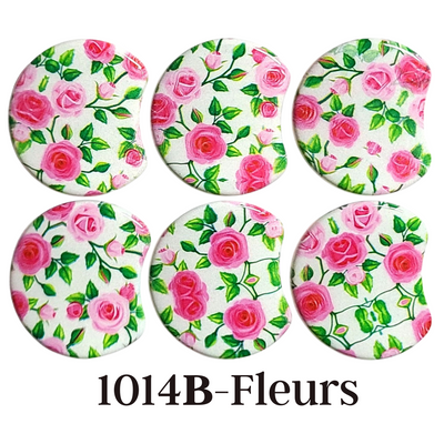 MOON 1014B- Palet lune incurvé DESIGN - Motif Fleurs