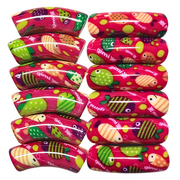 1038 - Tubes incurvés DESIGN - Motif Poissons 12MM