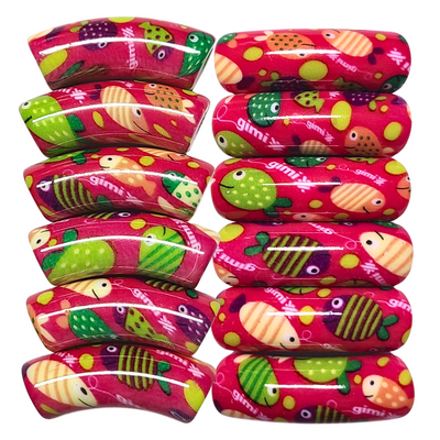 1038 - Tubes incurvés DESIGN - Motif Poissons 12MM