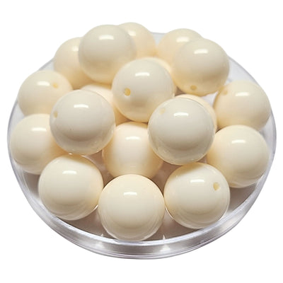 107 - Boules acryliques brillantes Ivoire 20MM