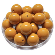 108 - Boules acryliques brillantes Mangue foncé 20MM