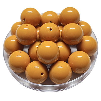 108 - Boules acryliques brillantes Mangue foncé 20MM