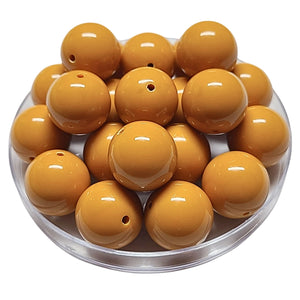 108 - Boules acryliques brillantes Mangue foncé 20MM