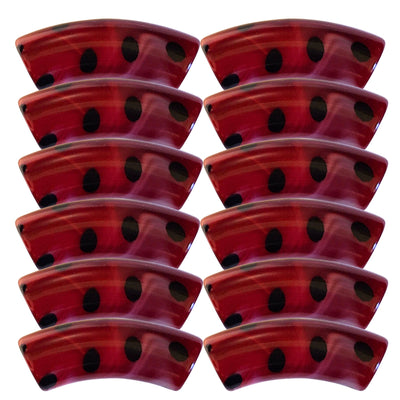 407 - Tubes incurvés DESIGN - Motif Pois Bordeaux marbré 12MM