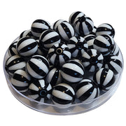 218 - Boules acryliques Rayées Noir 16MM
