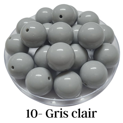 10 - Boules acryliques brillantes Gris clair 20MM