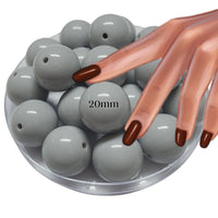 10 - Boules acryliques brillantes Gris clair 20MM