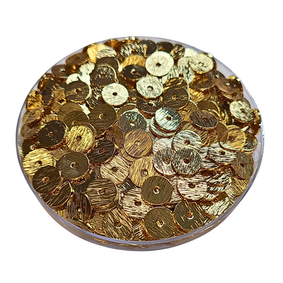 10MM- Rondelles brossées, plaqué or, réf PLO-13