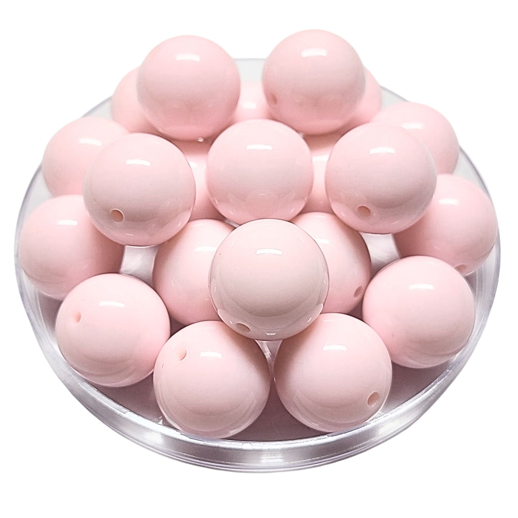 110 - Boules acryliques brillantes Rose dragée 20MM