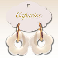 76- Fleur Capucine Blanc nacré - 27mm