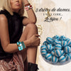 217 - Boules acryliques Rayées Bleu 16MM