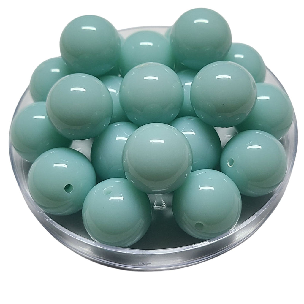 120 - Boules acryliques brillantes Turquoise opaline 20MM