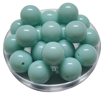 120 - Boules acryliques brillantes Turquoise opaline 20MM