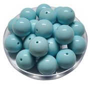 121 - Boules acryliques brillantes Turquoise clair 20MM