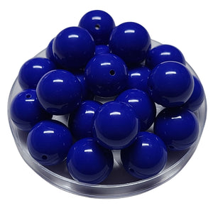 124 - Boules acryliques brillantes Bleu roi 20MM