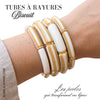 450 - Tubes incurvés DESIGN - Motif Rayures 8MM - Citron