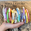 450 - Tubes incurvés DESIGN - Motif Rayures 8MM - Citron