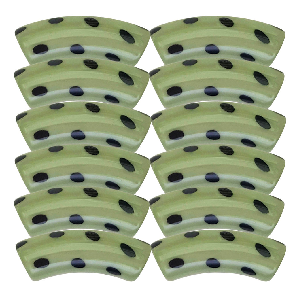 409 - Tubes incurvés DESIGN - Motif Pois Vert militaire 12MM