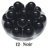 12 - Boules acryliques brillantes Noir 20MM