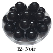 12 - Boules acryliques brillantes Noir 20MM