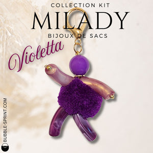 1 -Milady Violetta KIT Bijou de sac/porte-clés