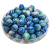 342 - Boules acryliques Swirl Turquoise/Blanc/Bleu 12MM