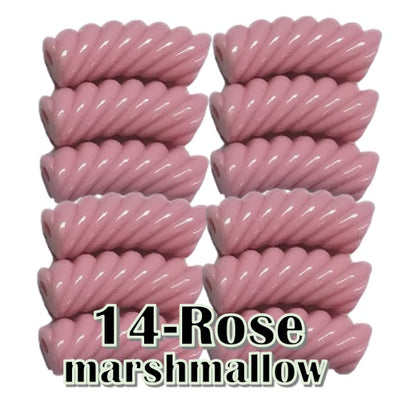 14- Tube courbe torsadé rose marshmallow 8mm/12MM