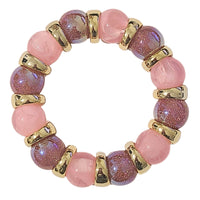 265 - Boules acryliques Glitter AB Rose des sables 16MM