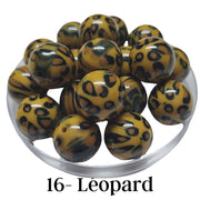 16 - Boules acryliques brillantes Léopard 20MM