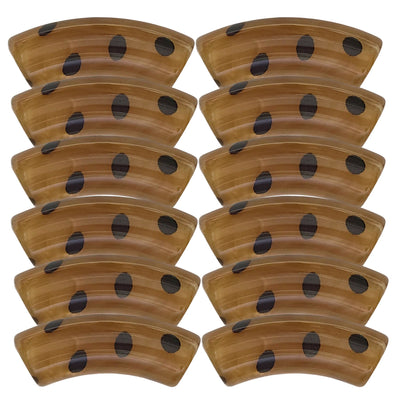 413 - Tubes incurvés DESIGN - Motif Pois Terre d'ombre 12MM