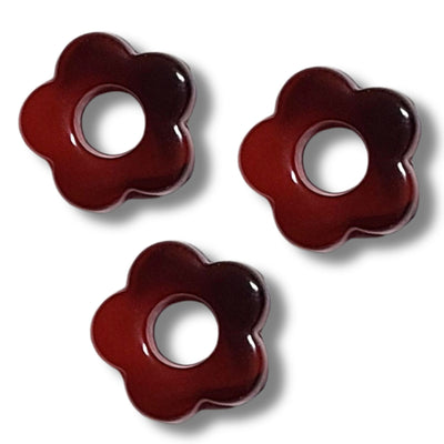 16- Fleur BABY Capucine Rouge brique marbré - 20mm