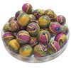 337 - Boules acryliques Swirl Moutarde/Prune/Olive 16MM