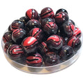 339 - Boules acryliques Swirl Rouge/Blanc/Noir 16MM