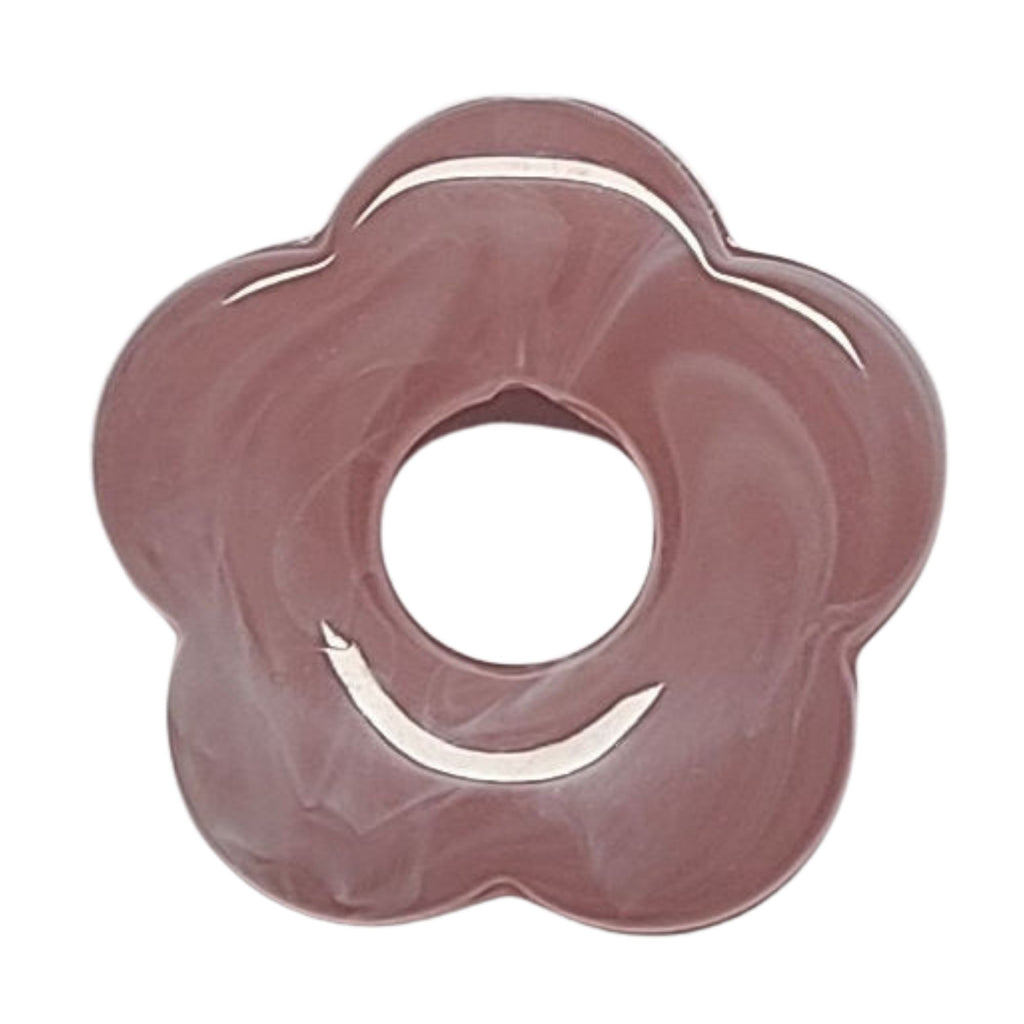 16- Fleur Capucine Agate rose marbré- 27mm