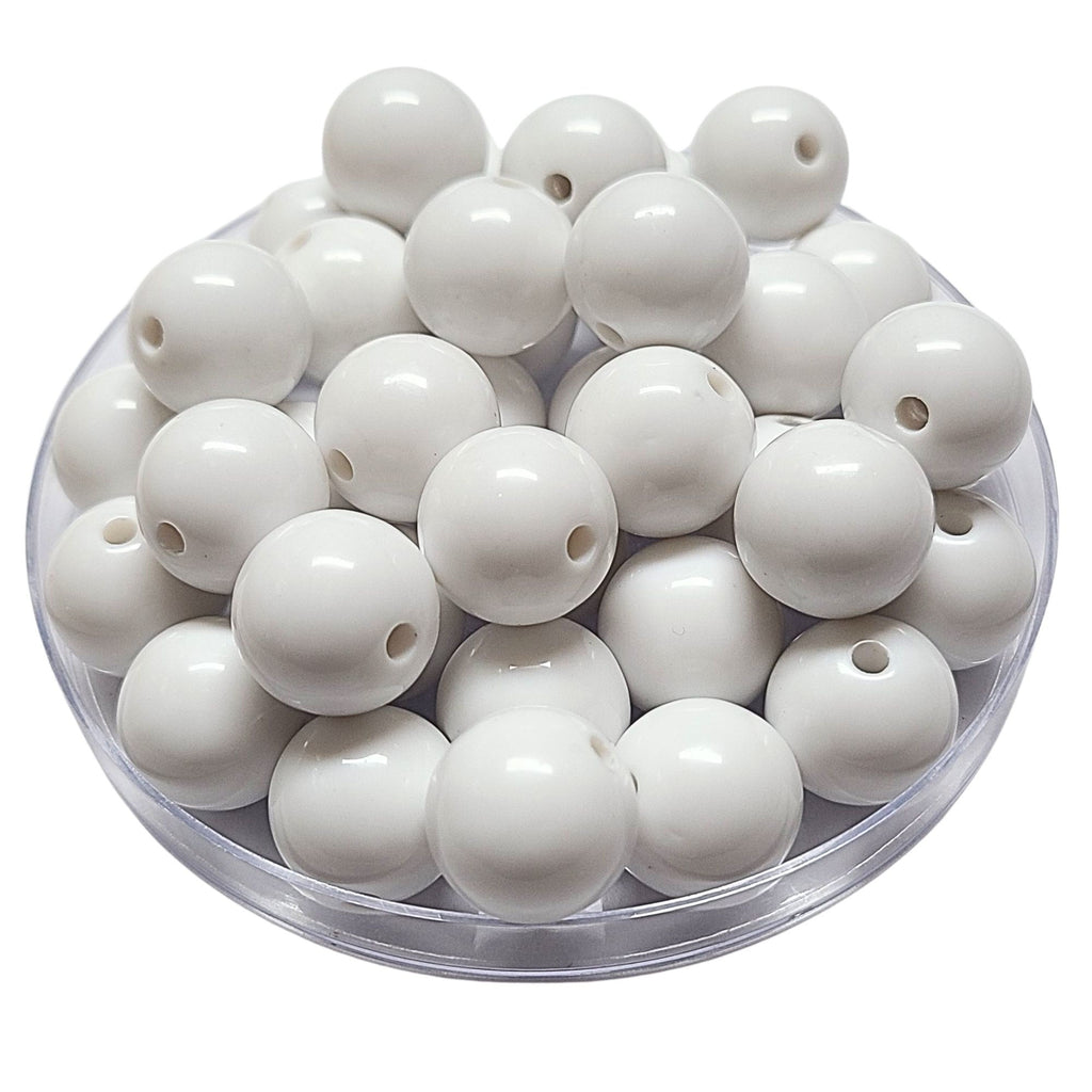 137 - Boules acryliques brillantes Blanc 16MM