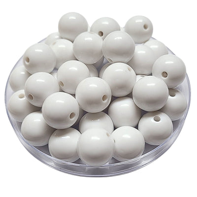 137 - Boules acryliques brillantes Blanc 16MM