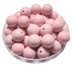150 - Boules acryliques brillantes Rose vintage 16MM