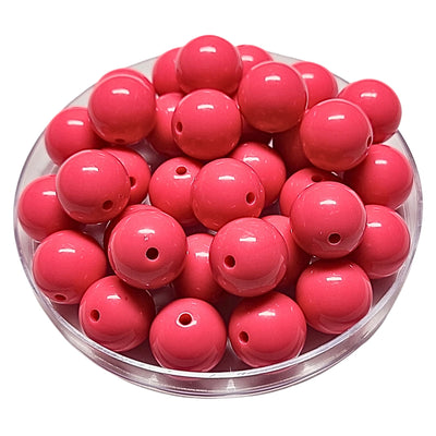 155 - Boules acryliques brillantes Fuchsia clair 16MM