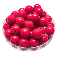 156 - Boules acryliques brillantes Fuchsia foncé 16MM