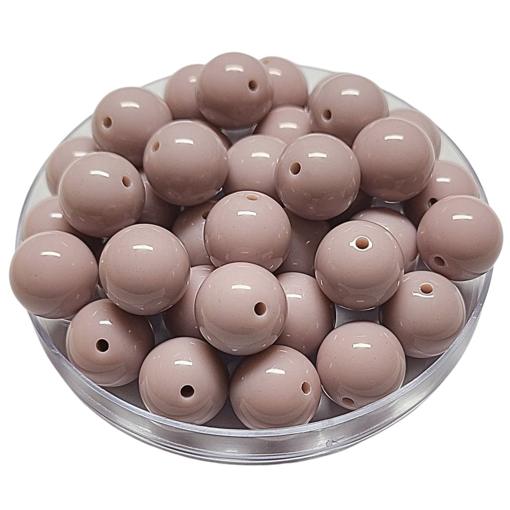 164 - Boules acryliques brillantes Taupe 16MM