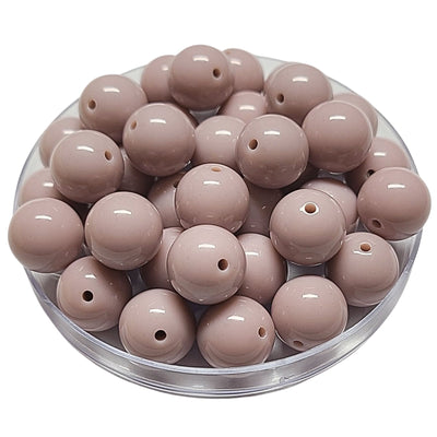164 - Boules acryliques brillantes Taupe 16MM