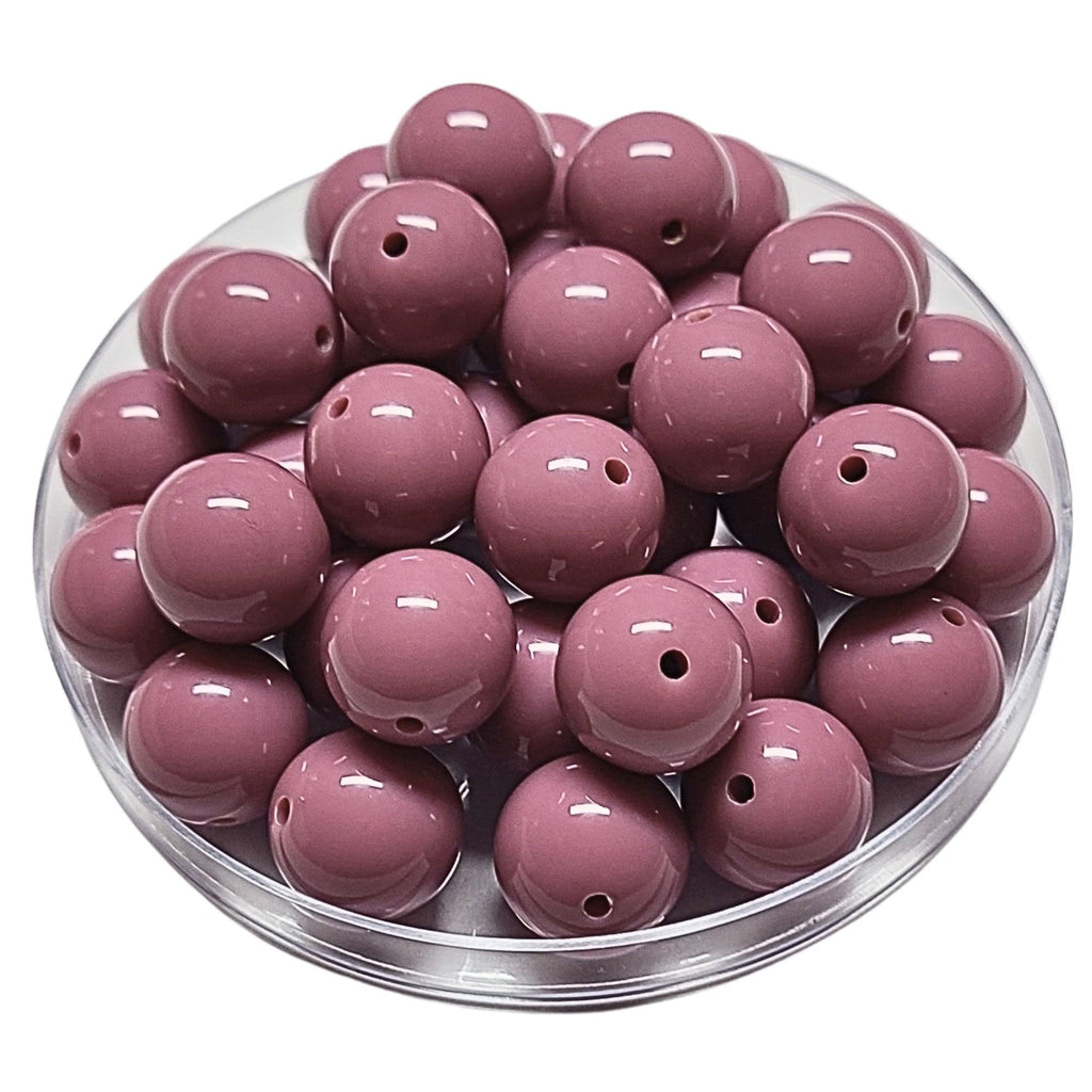 165 - Boules acryliques brillantes Rose ancien foncé 16MM