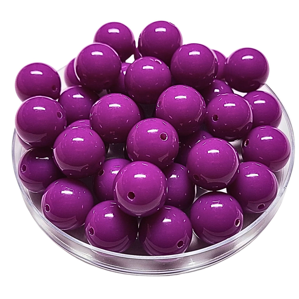 167 - Boules acryliques brillantes Orchidée foncé 16MM
