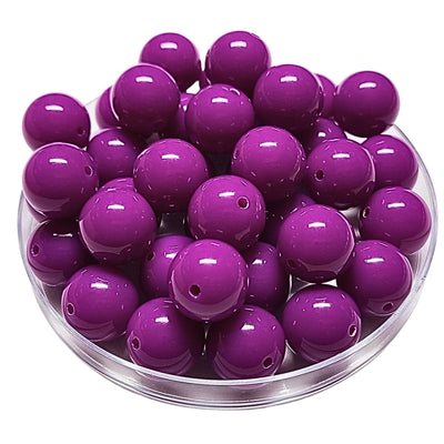167 - Boules acryliques brillantes Orchidée foncé 16MM