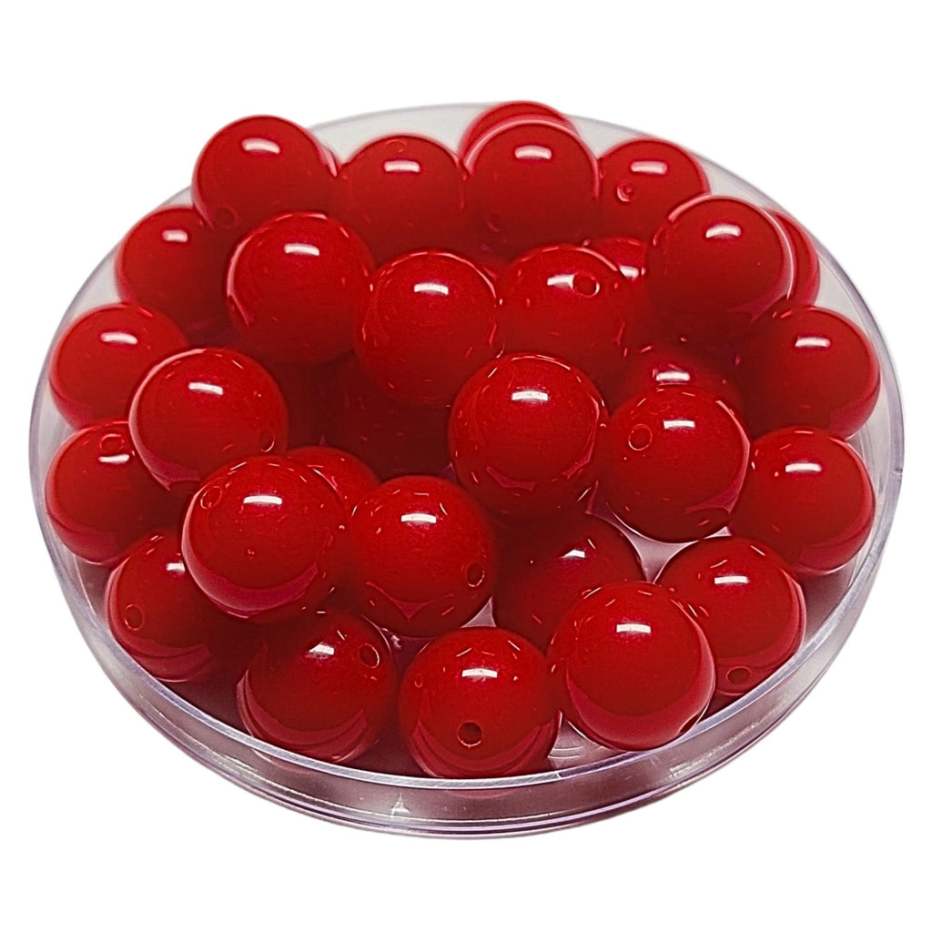 171 - Boules acryliques brillantes Rouge 16MM