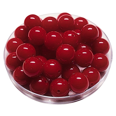172 - Boules acryliques brillantes Rouge foncé 16MM