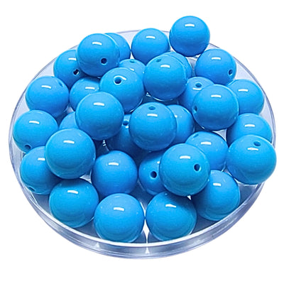178 - Boules acryliques brillantes Bleu céleste 16MM