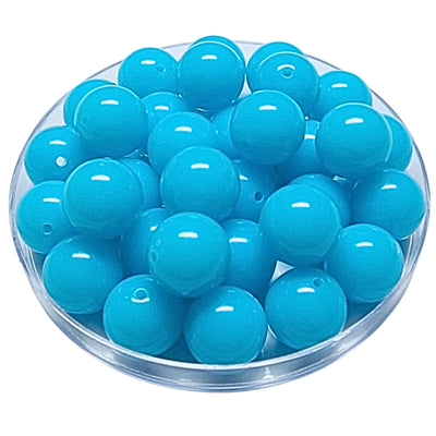 179 - Boules acryliques brillantes Cyan 16MM