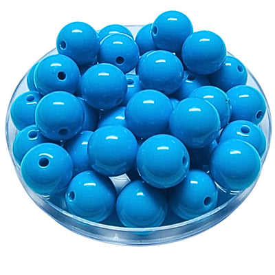 181 - Boules acryliques brillantes Turquoise foncé 16MM